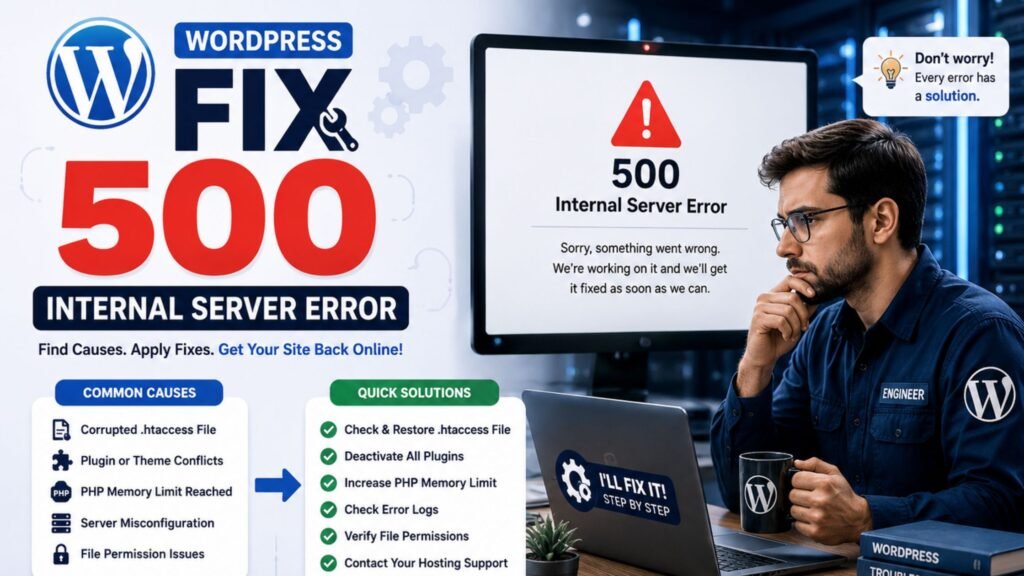 Fix error 500 internal server error wordpress